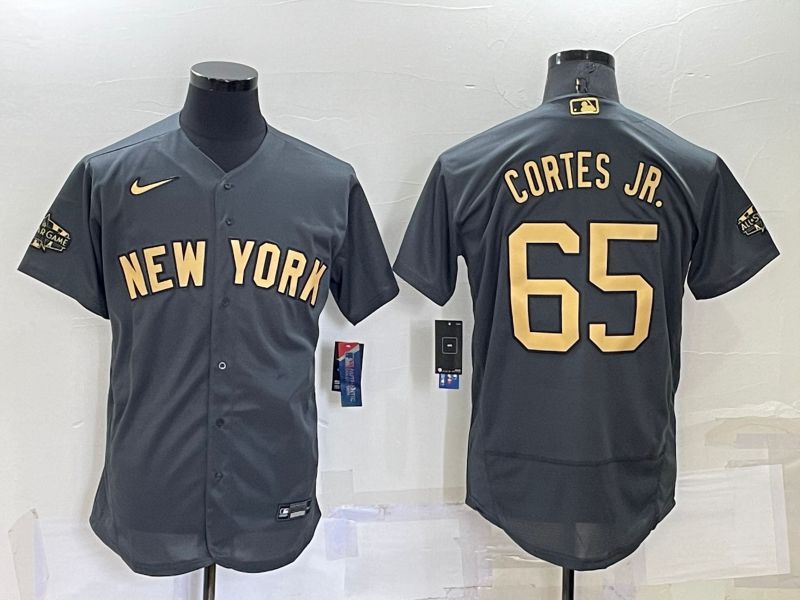 Men New York Yankees #65 Cortes jr Grey 2022 All Star Elite Nike MLB Jersey